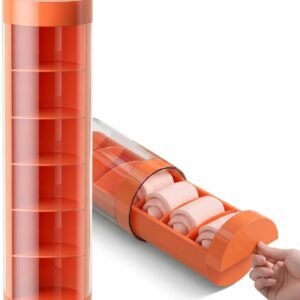 Underwear Storage Organizer Drawer Lid, Bra Organizer for Drawer, Plastic Compartment Box for Socks and Underpants, Orange, Home and Travel Storage