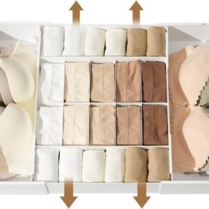 Expandable Drawer Organizer – 14-Grid Storage Box for Underwear, Bras, Socks, Baby Clothes – Fits Closets & Dressers